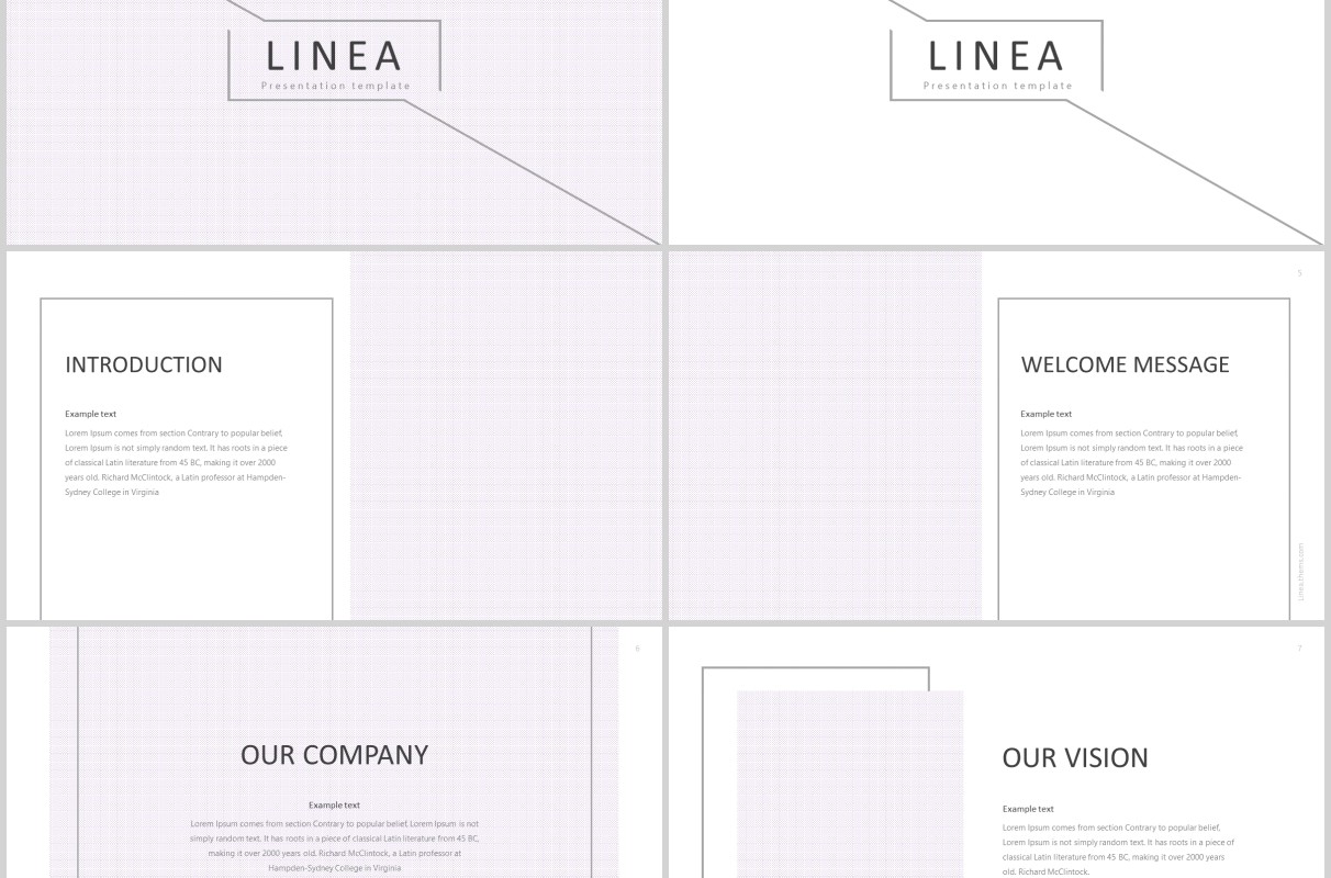 简洁公司项目介绍PPT模板图文排版版式设计Linea Powerpoint Template