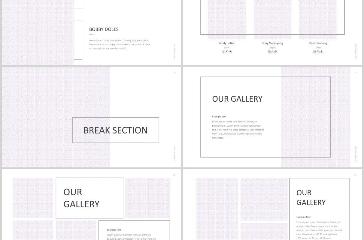 简洁公司项目介绍PPT模板图文排版版式设计Linea Powerpoint Template