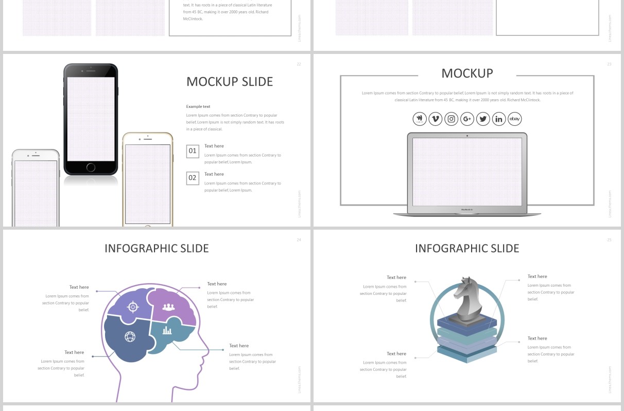 简洁公司项目介绍PPT模板图文排版版式设计Linea Powerpoint Template
