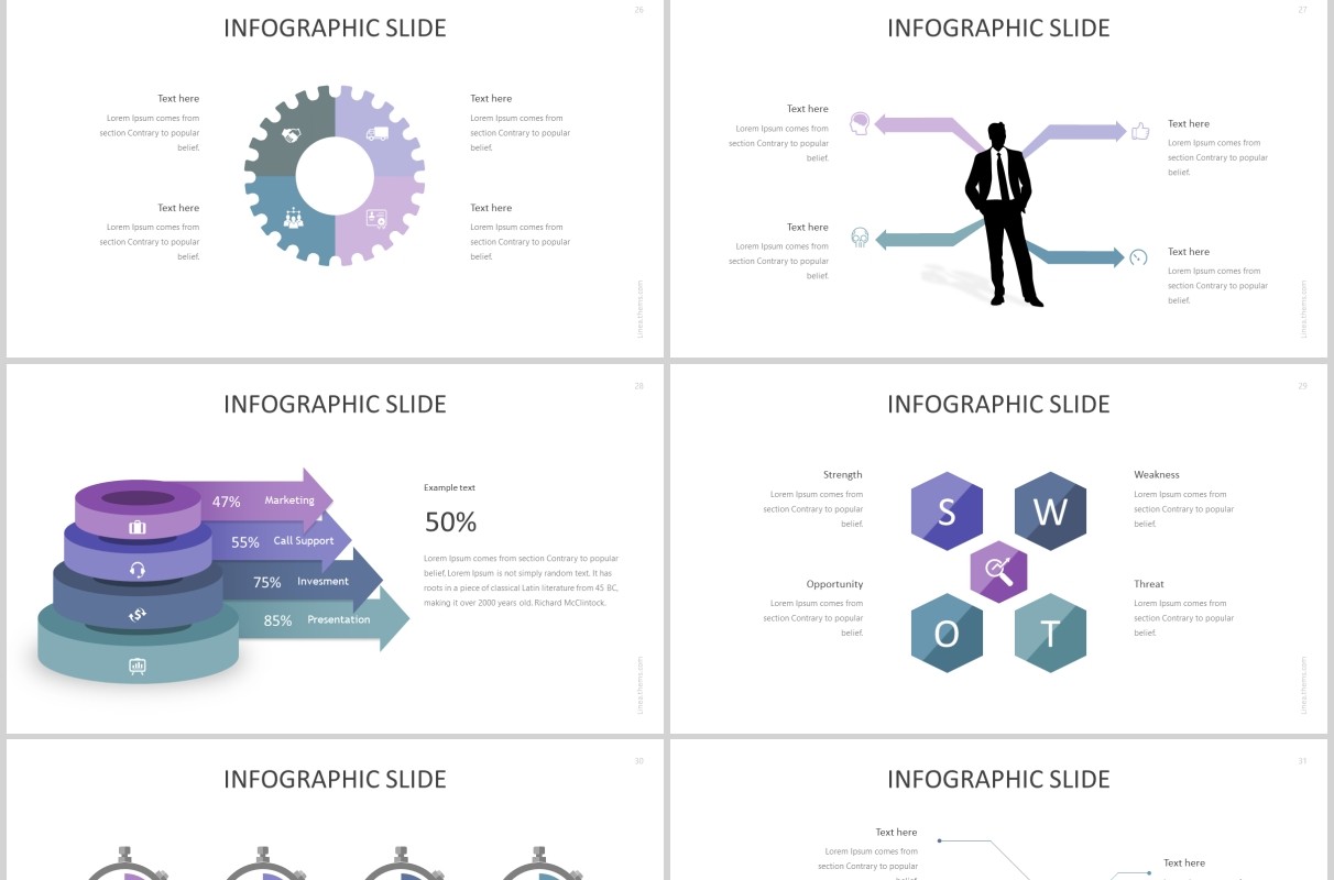 简洁公司项目介绍PPT模板图文排版版式设计Linea Powerpoint Template