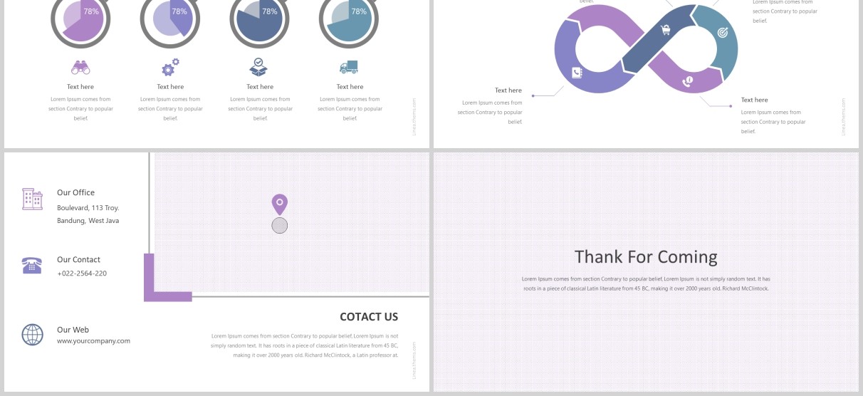 简洁公司项目介绍PPT模板图文排版版式设计Linea Powerpoint Template
