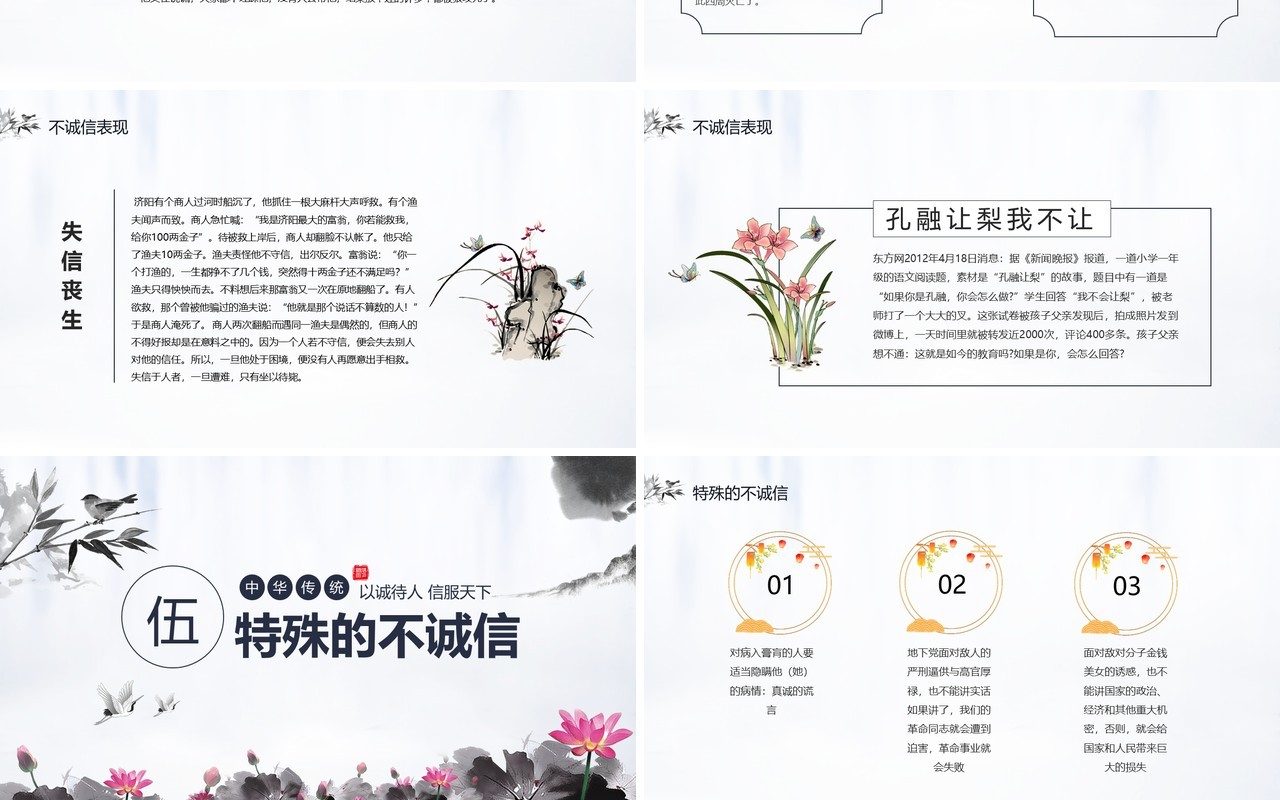 简约诚信天下以诚服人信服天下动态PPT模板