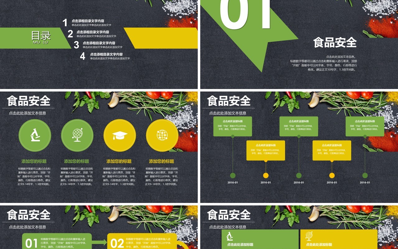 食品安全教育课件PPT模板