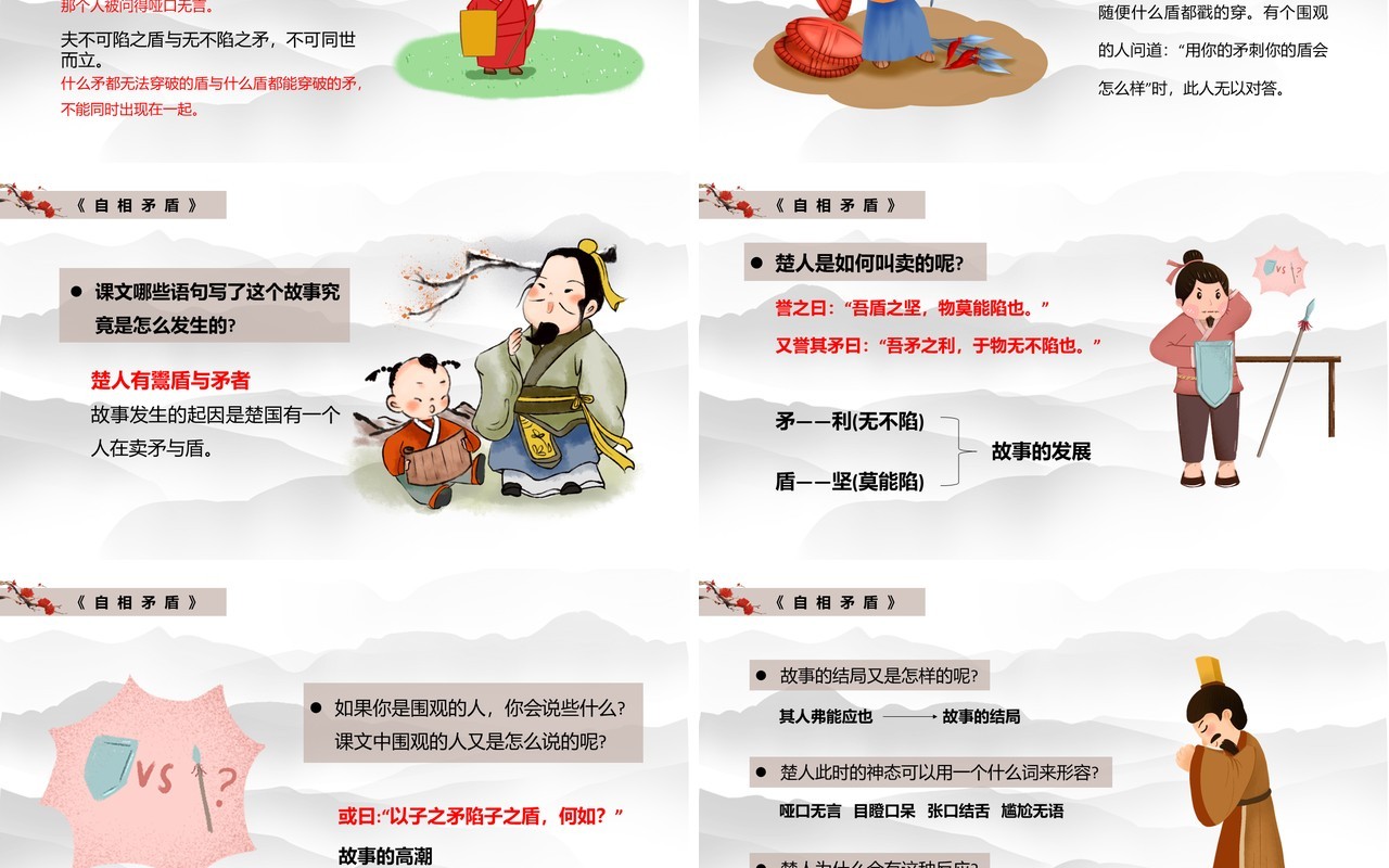 部编版五年级语文下册自相矛盾课件PPT模板