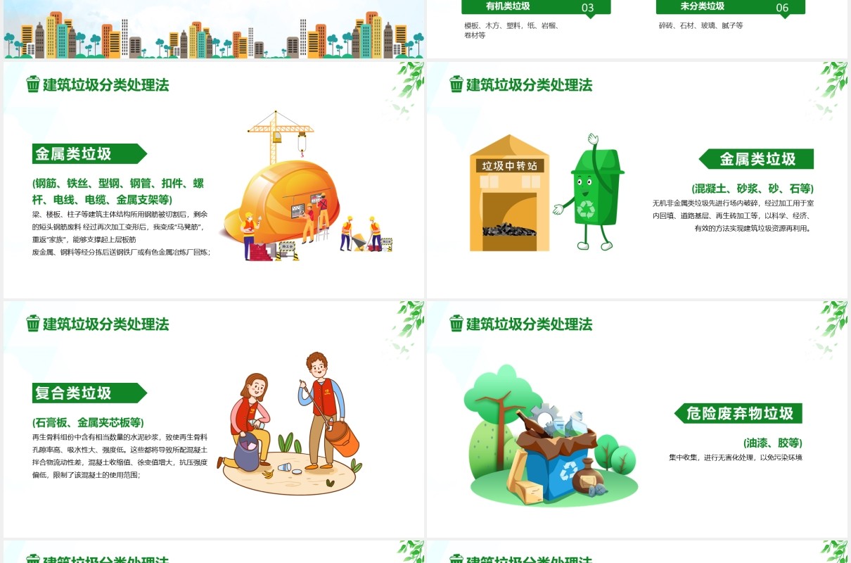 卡通城市建筑垃圾教育培训PPT模板