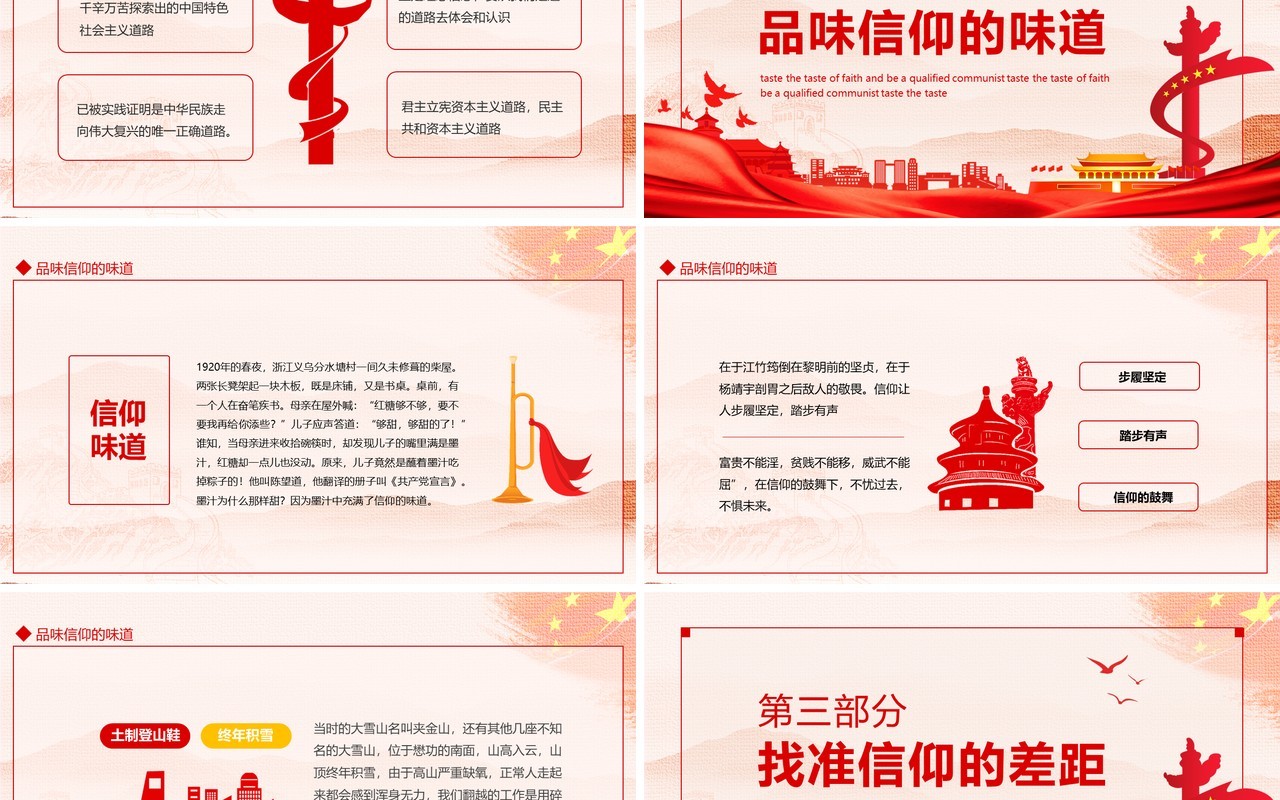 做合格共产党员品味信仰的味道专题党课动态PPT模板