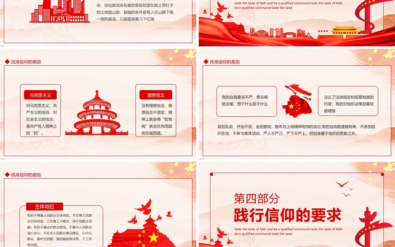 做合格共产党员品味信仰的味道专题党课动态PPT模板