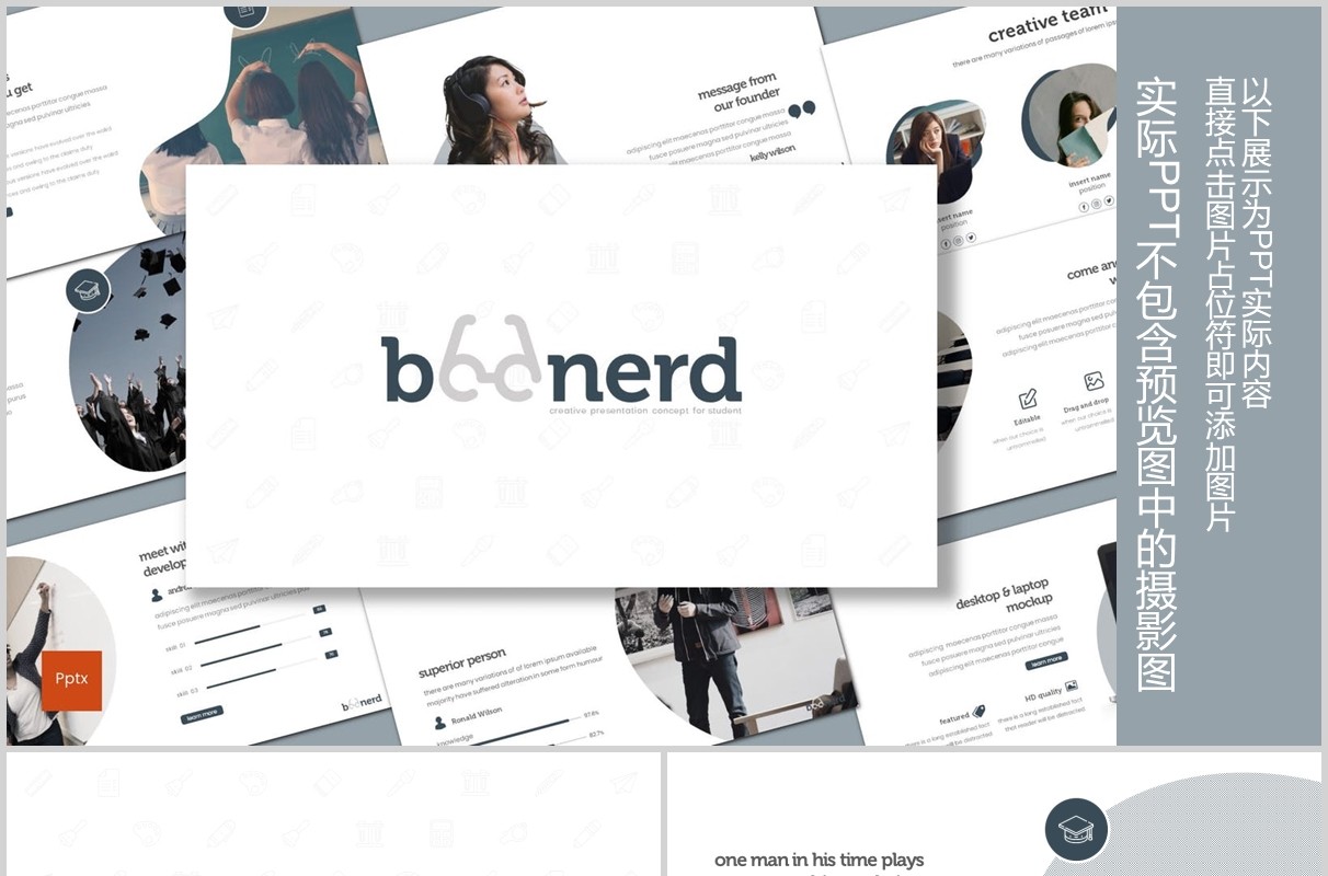 创意图形产品项目介绍PPT模板版式设计Boonerd Powerpoint Template