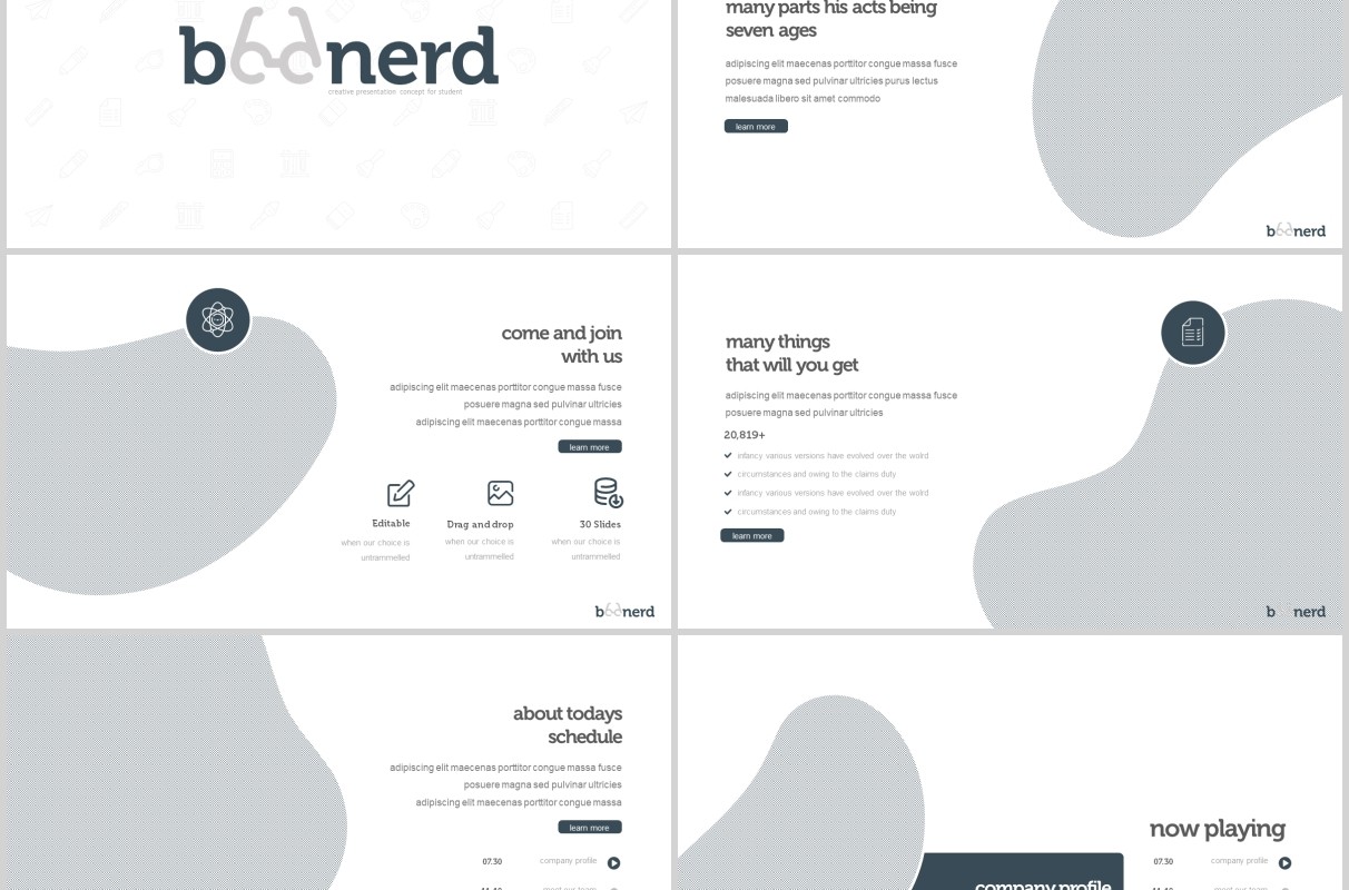 创意图形产品项目介绍PPT模板版式设计Boonerd Powerpoint Template