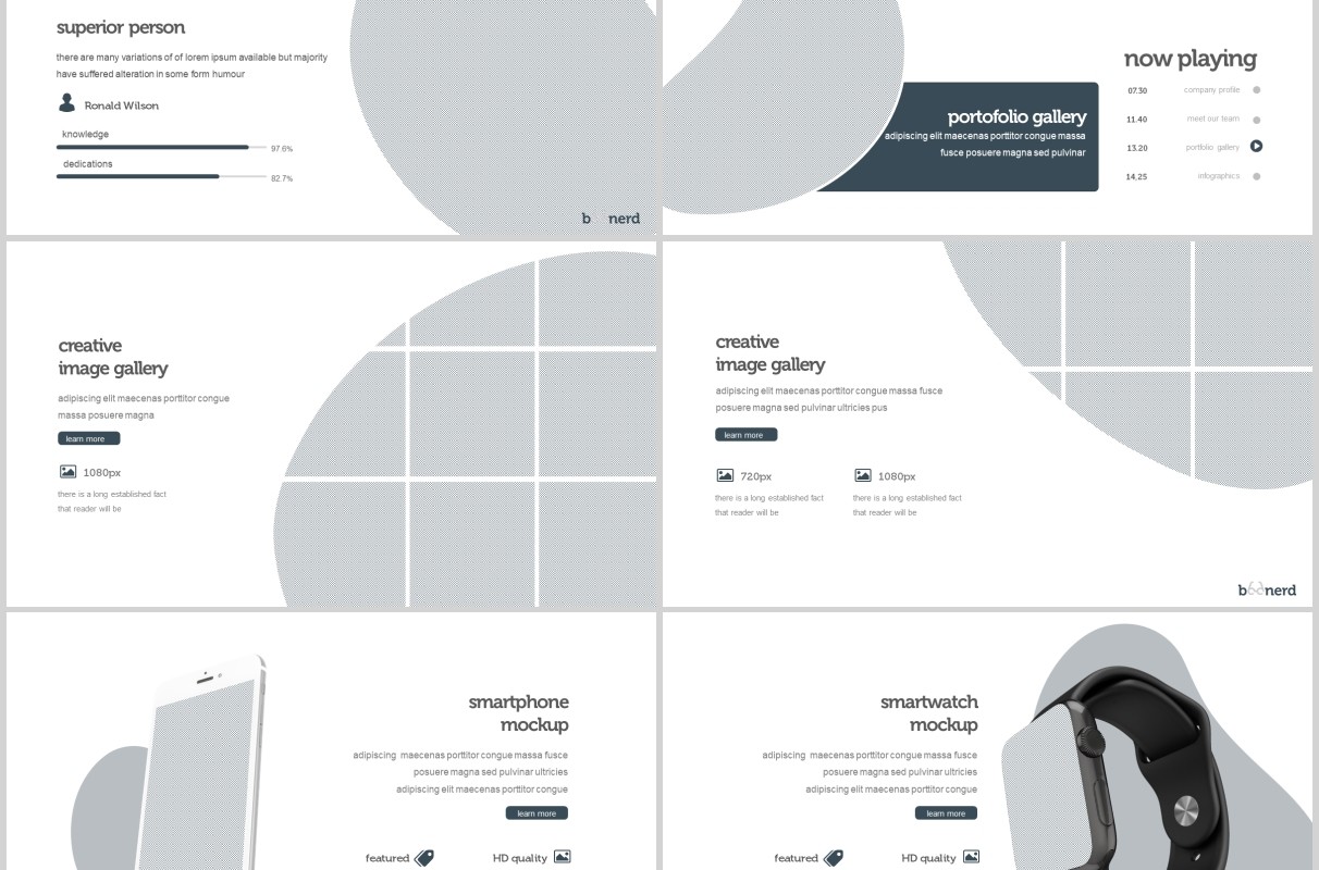创意图形产品项目介绍PPT模板版式设计Boonerd Powerpoint Template