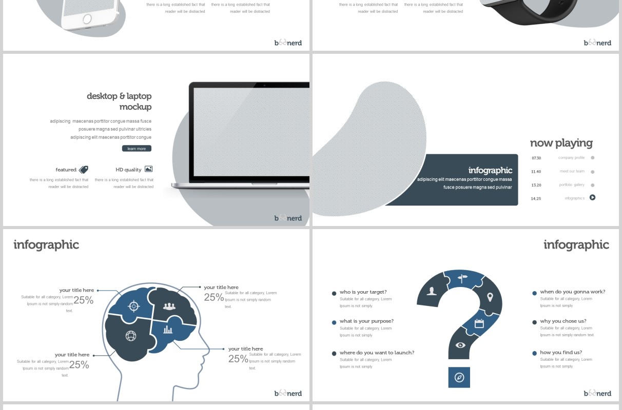 创意图形产品项目介绍PPT模板版式设计Boonerd Powerpoint Template