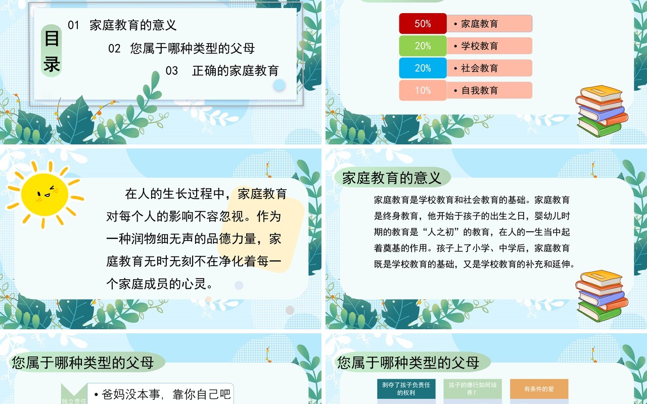 做成功父母培养优秀孩子PPT模板