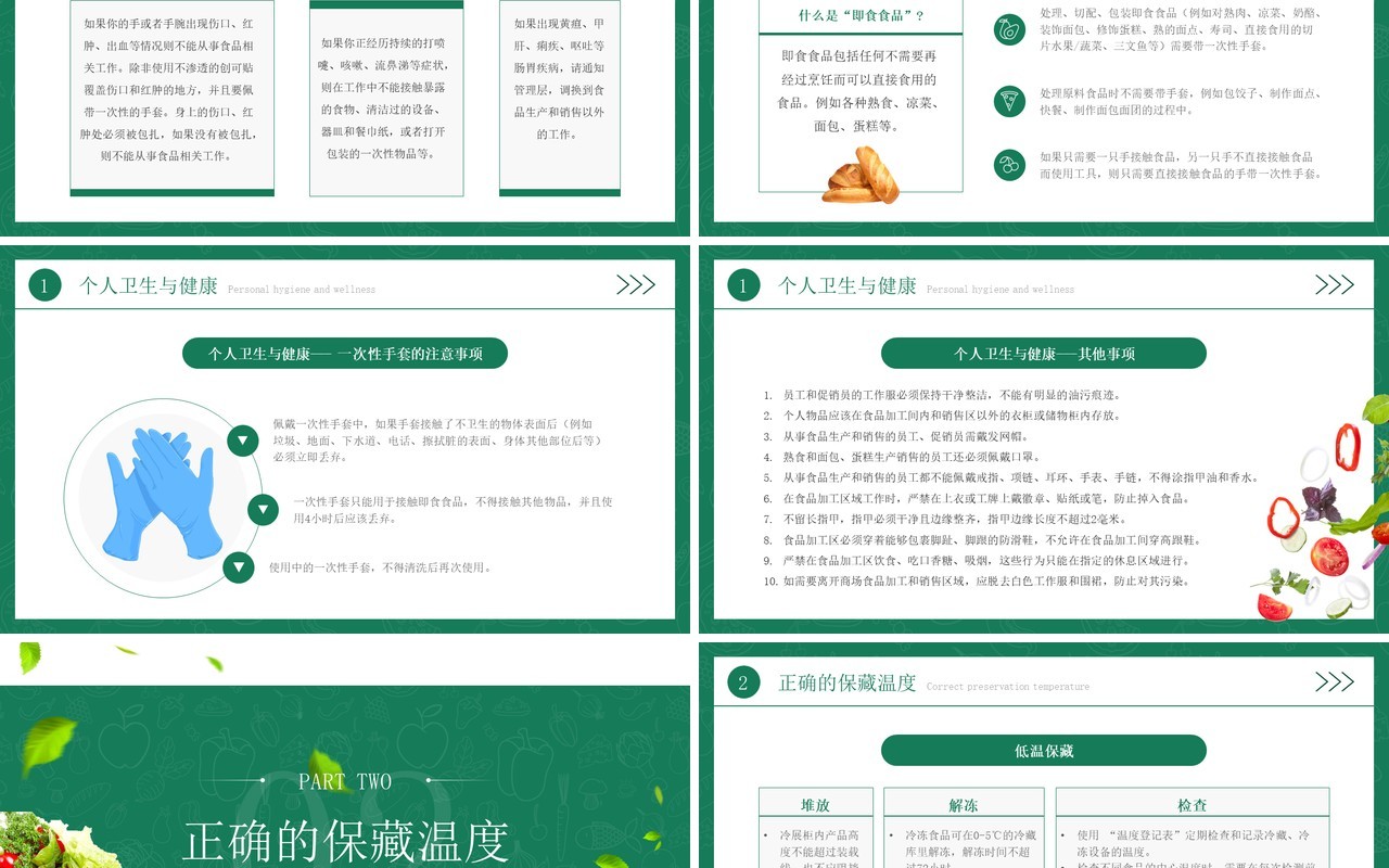 绿色简约风2023年食品安全培训周PPT模板