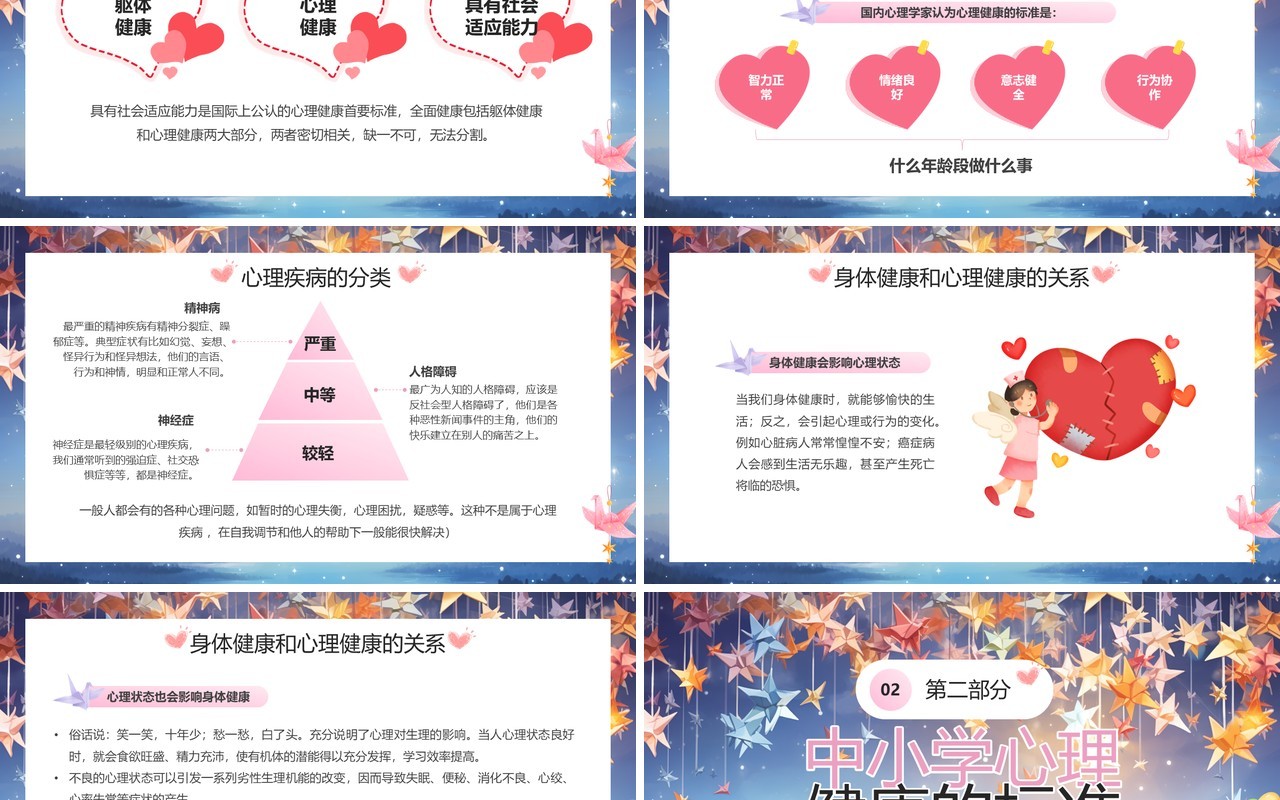 蓝色清新风心理健康开学第一课PPT模板