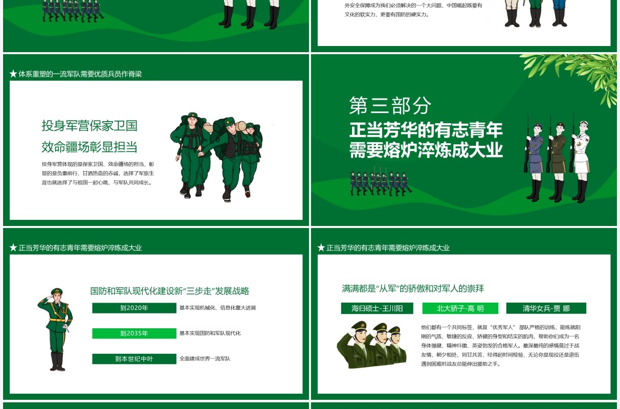 征兵政策宣讲民族复兴的中国力量需要坚强国防来支撑动态PPT模板