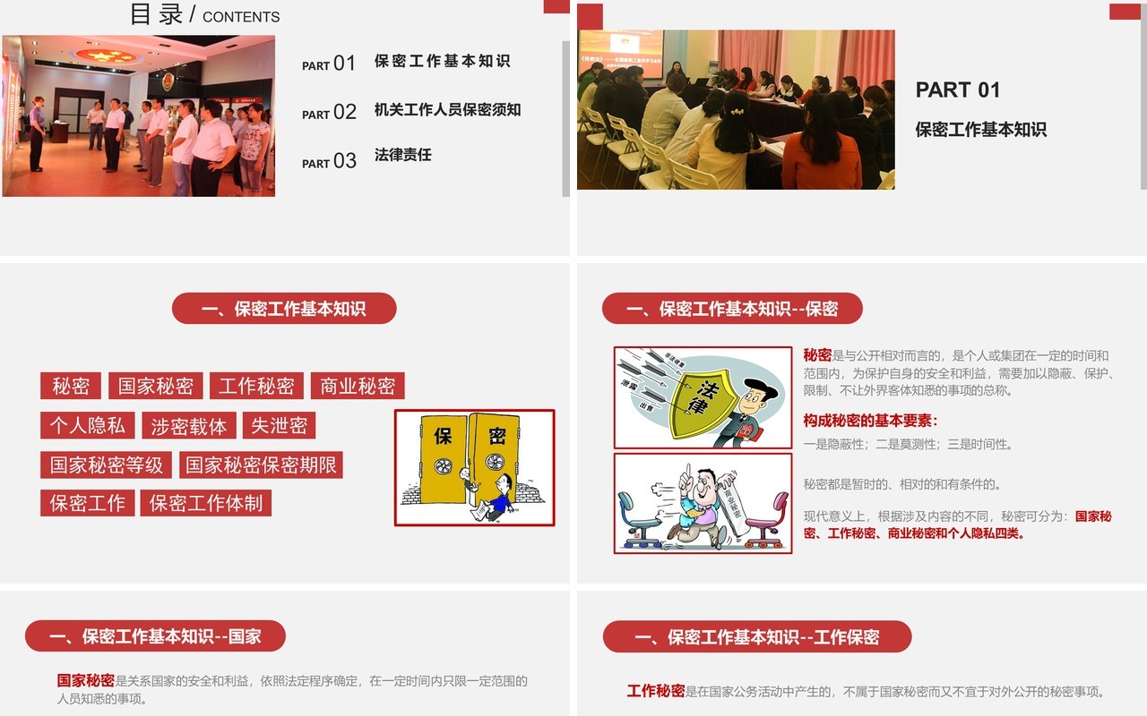 简约简洁保密警示教育课培训PPT模板