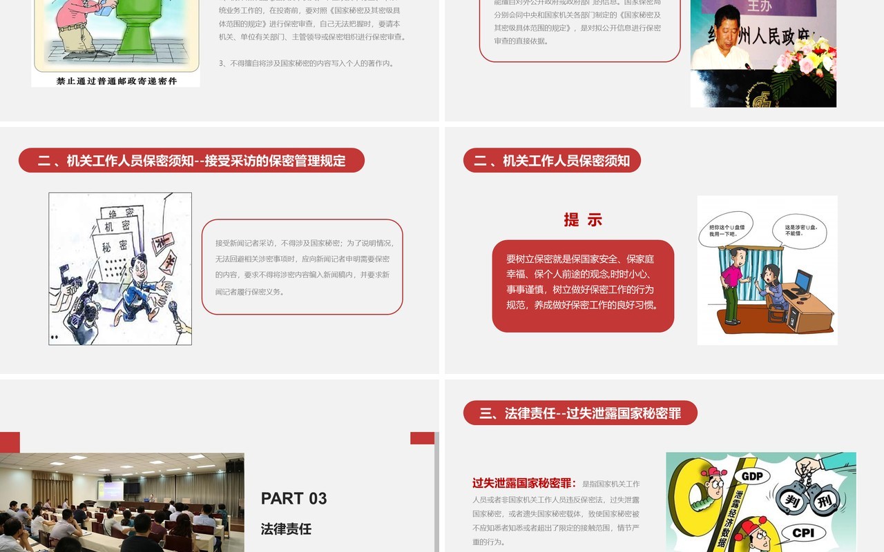 简约简洁保密警示教育课培训PPT模板