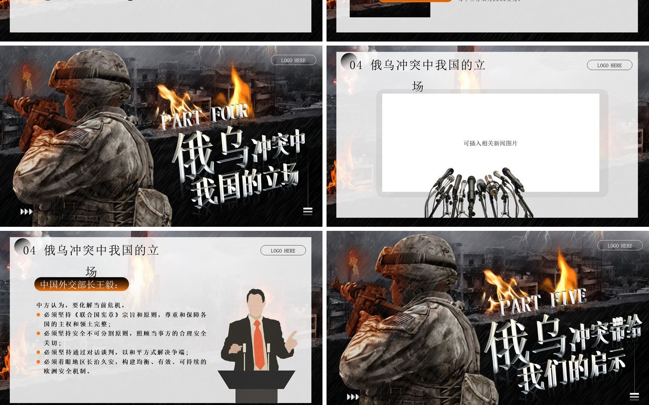 黑色俄乌冲突专题学习解读PPT模板