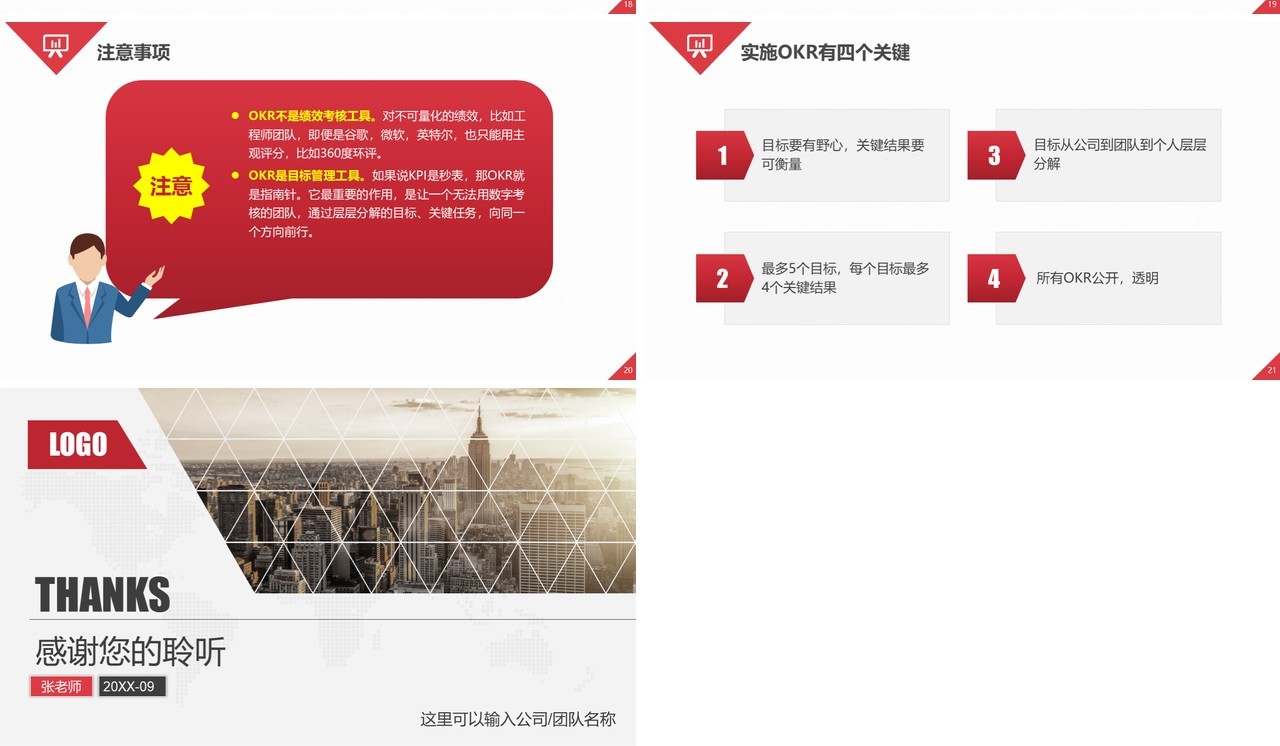 简约企业目标管理OKR工作法培训课程PPT模板