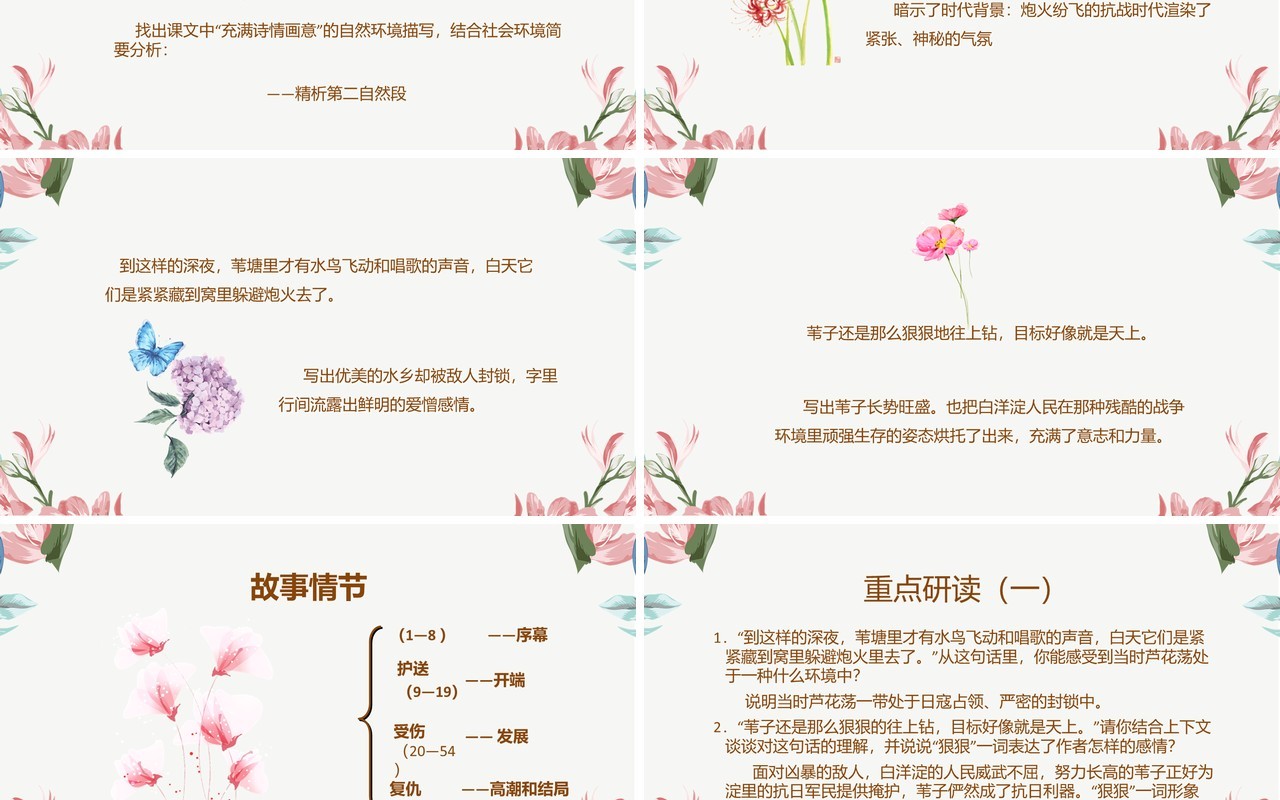 部编版八年级语文上册芦花荡课件PPT模板