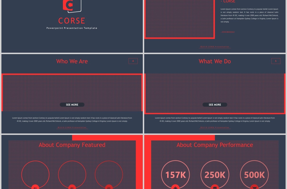 高端深色SWOT产品分析展示策划项目PPT模板Corse Powerpoint Template