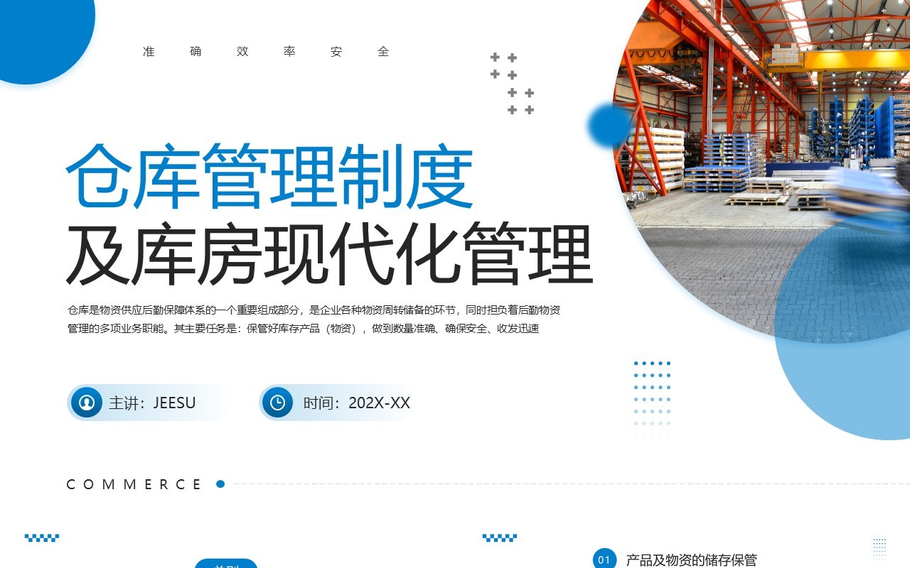 仓库管理制度及库房现代化管理PPT模板