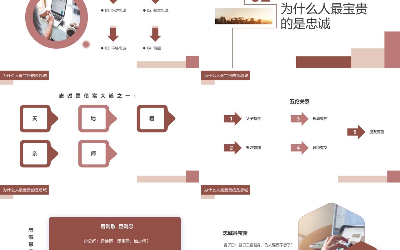 简约风企业文化员工忠诚度培训PPT模板