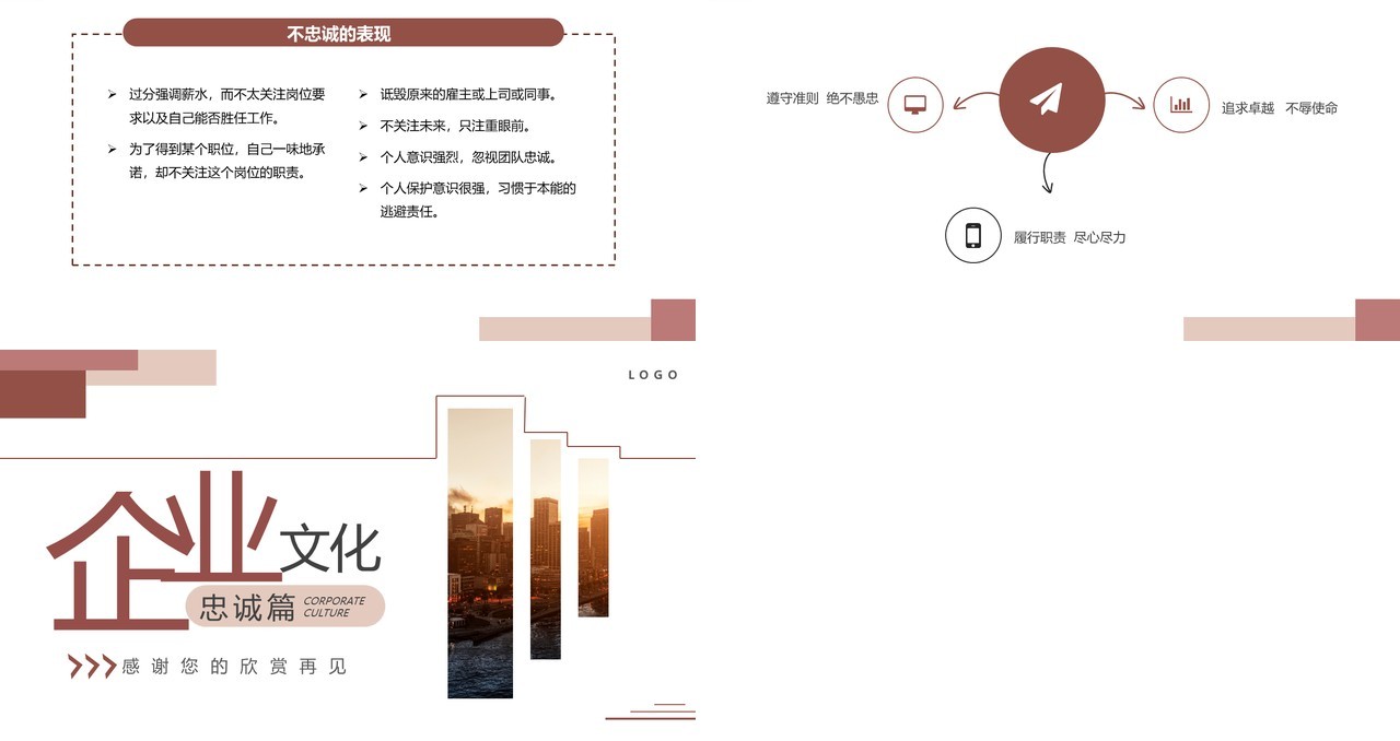 简约风企业文化员工忠诚度培训PPT模板