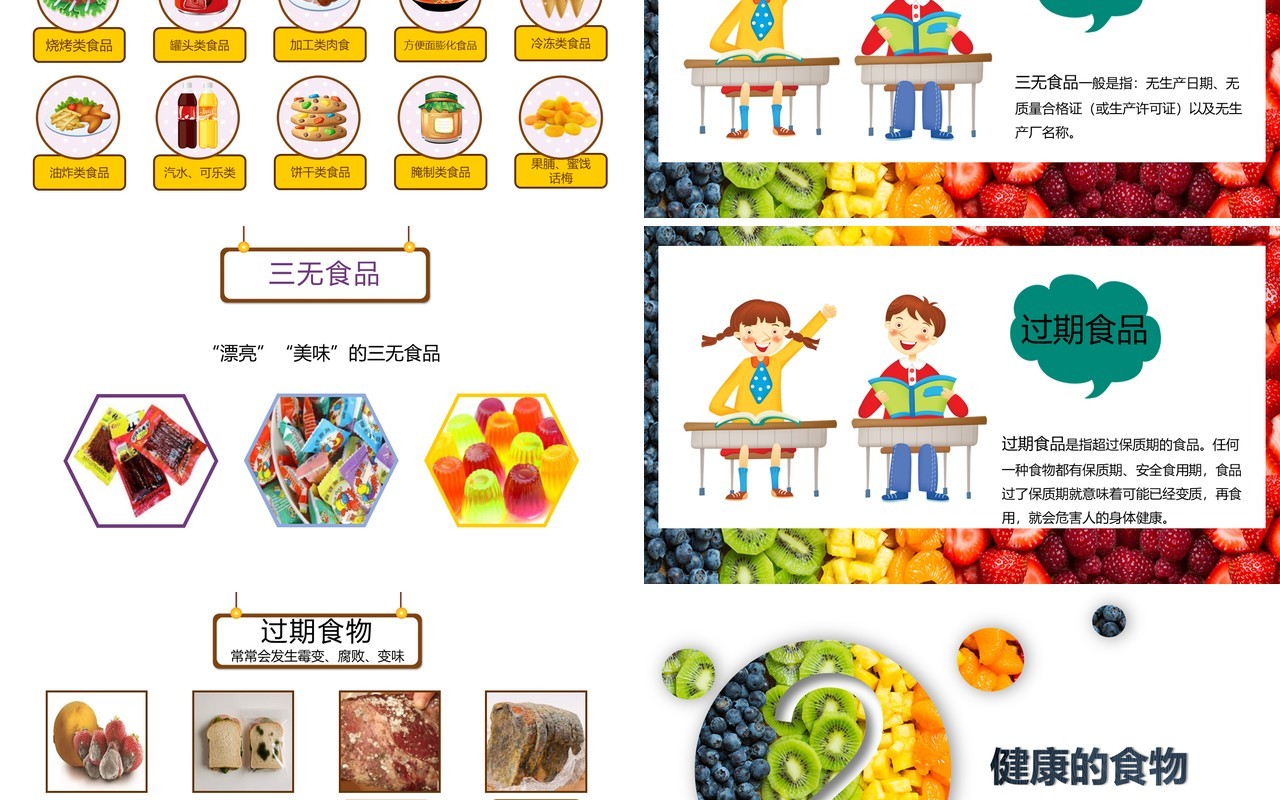 舌尖上的食品安全教育主题PPT模板