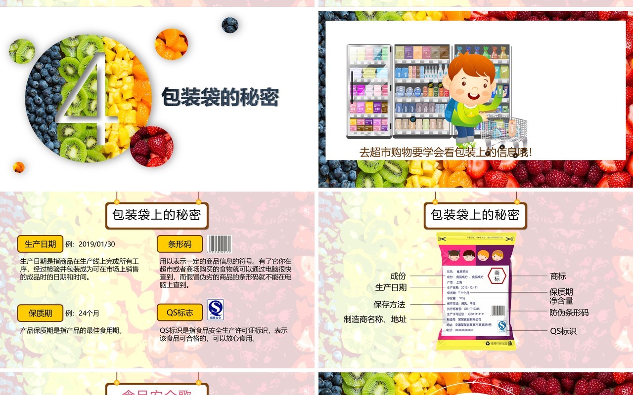 舌尖上的食品安全教育主题PPT模板