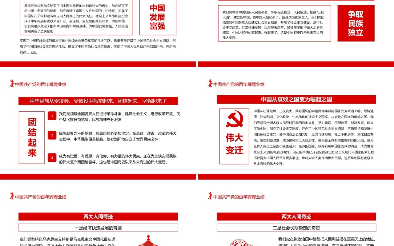 百年辉煌百年未有之大变局庆祝建党100周年专题党课党史学习教育专题辅导动态PPT模板