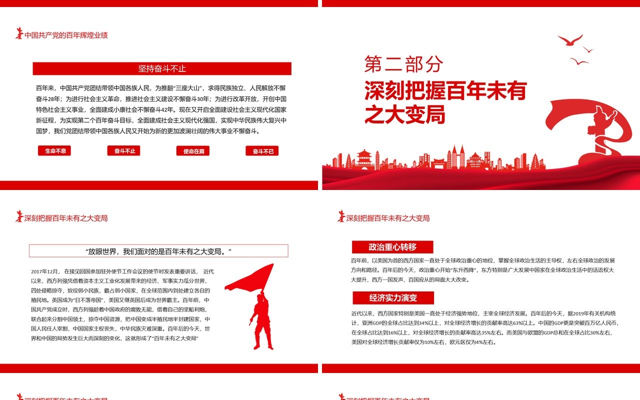 百年辉煌百年未有之大变局庆祝建党100周年专题党课党史学习教育专题辅导动态PPT模板