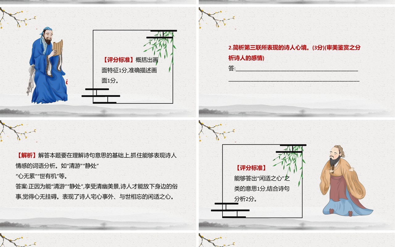 部编版高中语文必修一赏析诗歌的艺术手法课件PPT模板