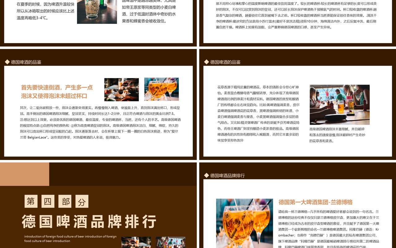 德国啤酒外国饮食文化介绍动态PPT模板