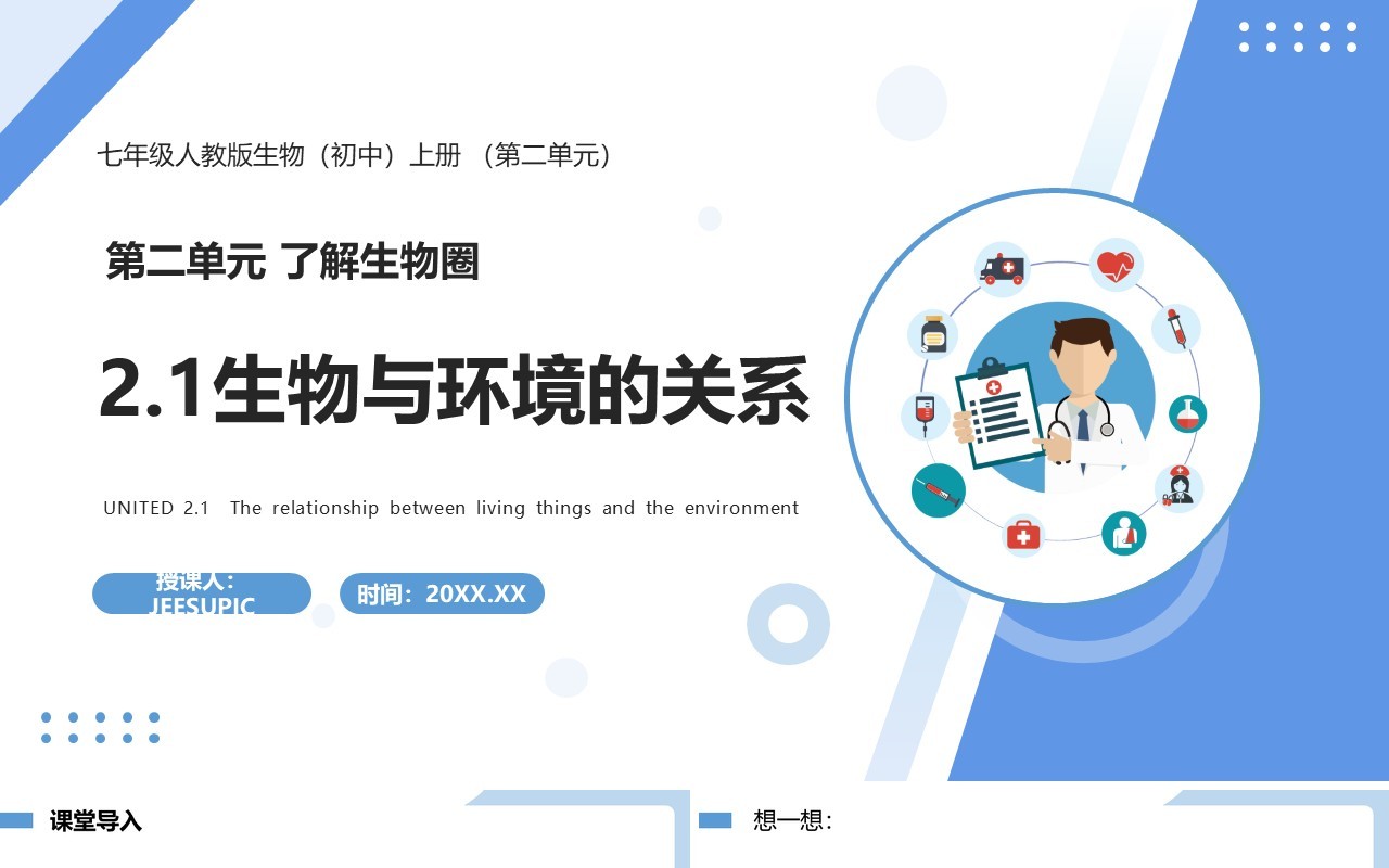 部编版七年级生物上册生物与环境的关系课件PPT模板