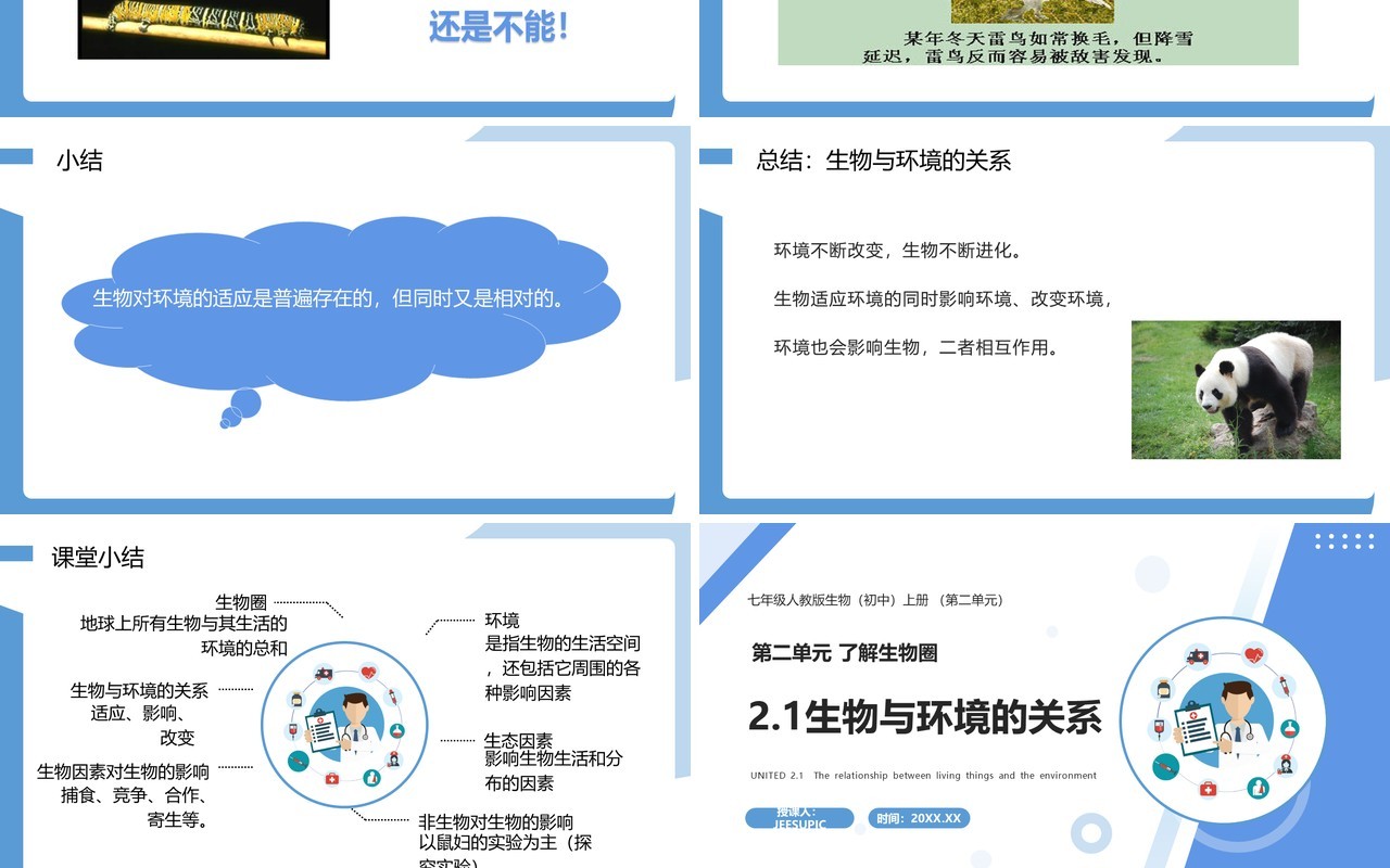 部编版七年级生物上册生物与环境的关系课件PPT模板