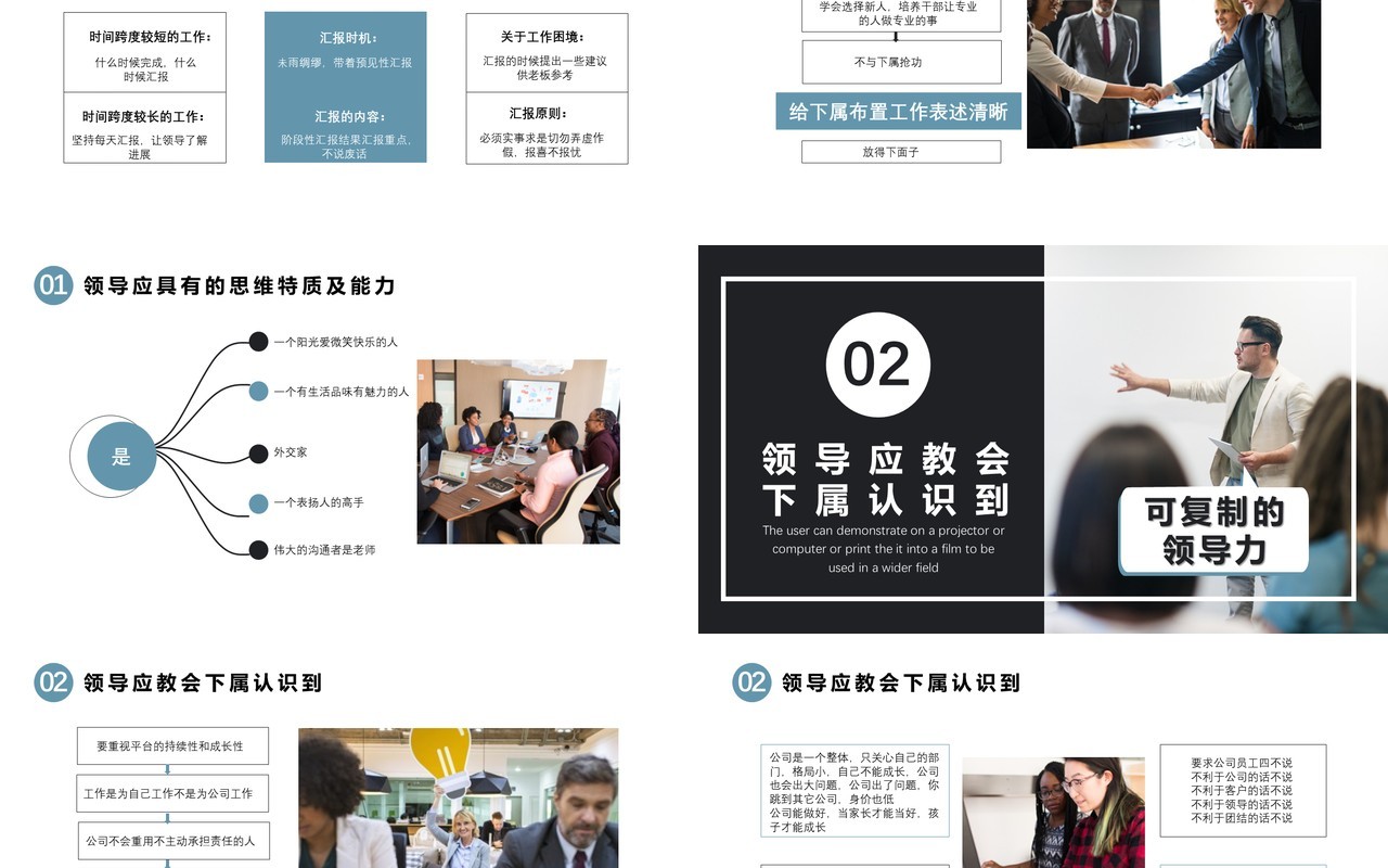2021商务风领导力培训可复制的领导力教育培训通用PPT模板