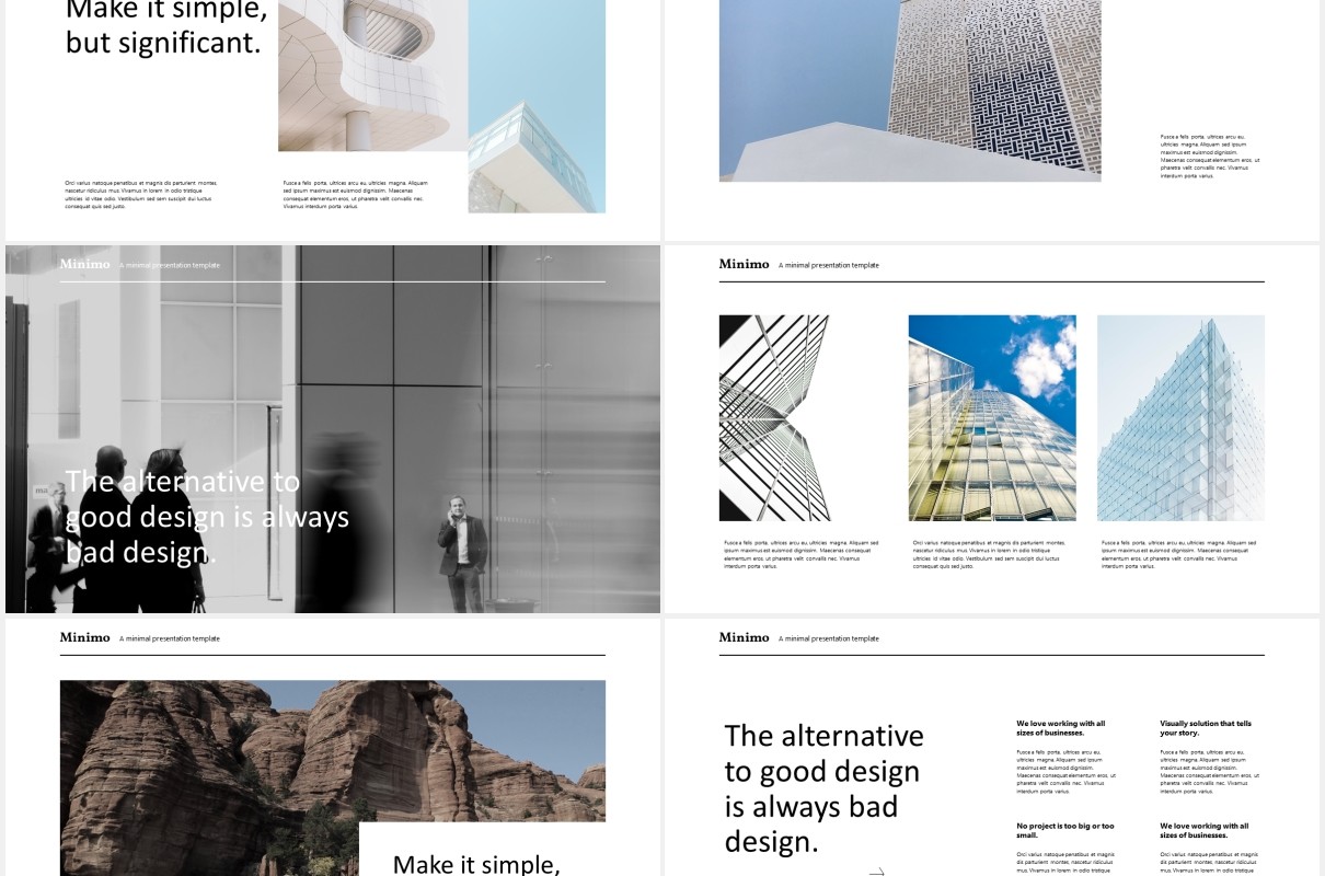 现代商务简约公司宣传PPT模板minimo modern minimal powerpoint template