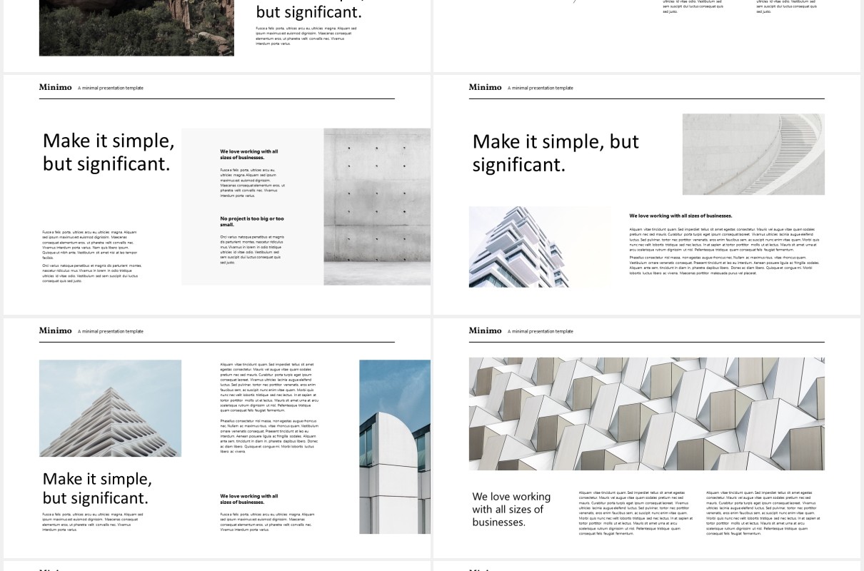 现代商务简约公司宣传PPT模板minimo modern minimal powerpoint template