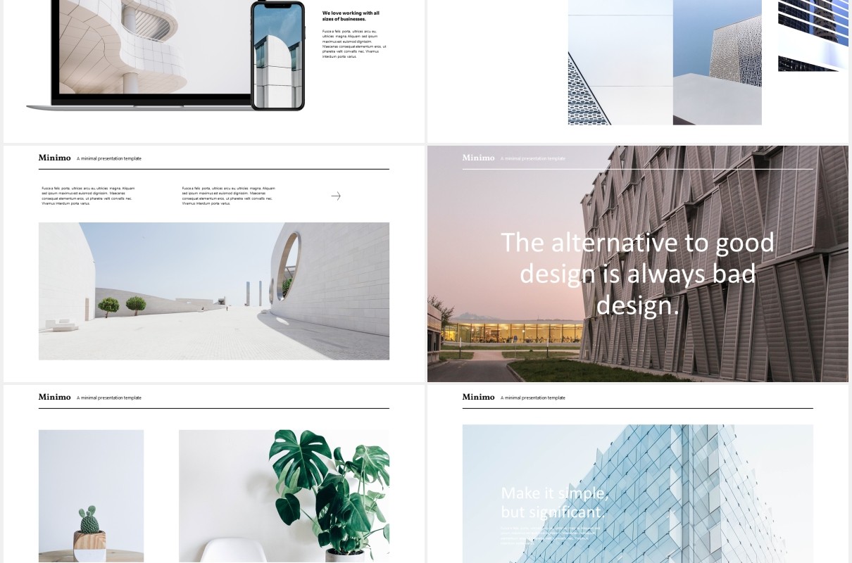 现代商务简约公司宣传PPT模板minimo modern minimal powerpoint template