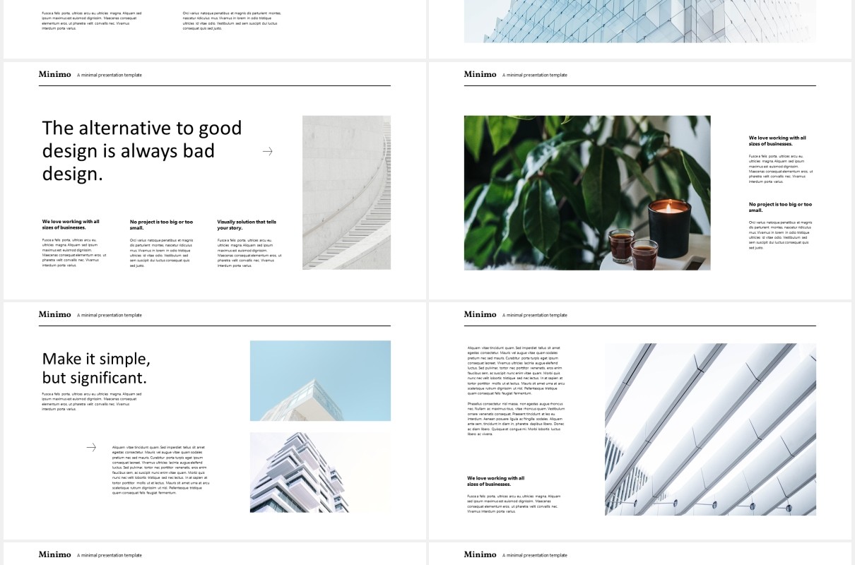 现代商务简约公司宣传PPT模板minimo modern minimal powerpoint template