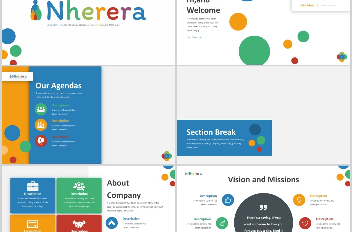 儿童与教育工作PPT图片版式设计模板Nherera - Kids & Education Powerpoint Template