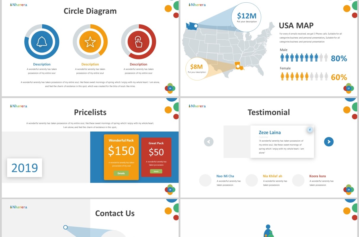 儿童与教育工作PPT图片版式设计模板Nherera - Kids & Education Powerpoint Template