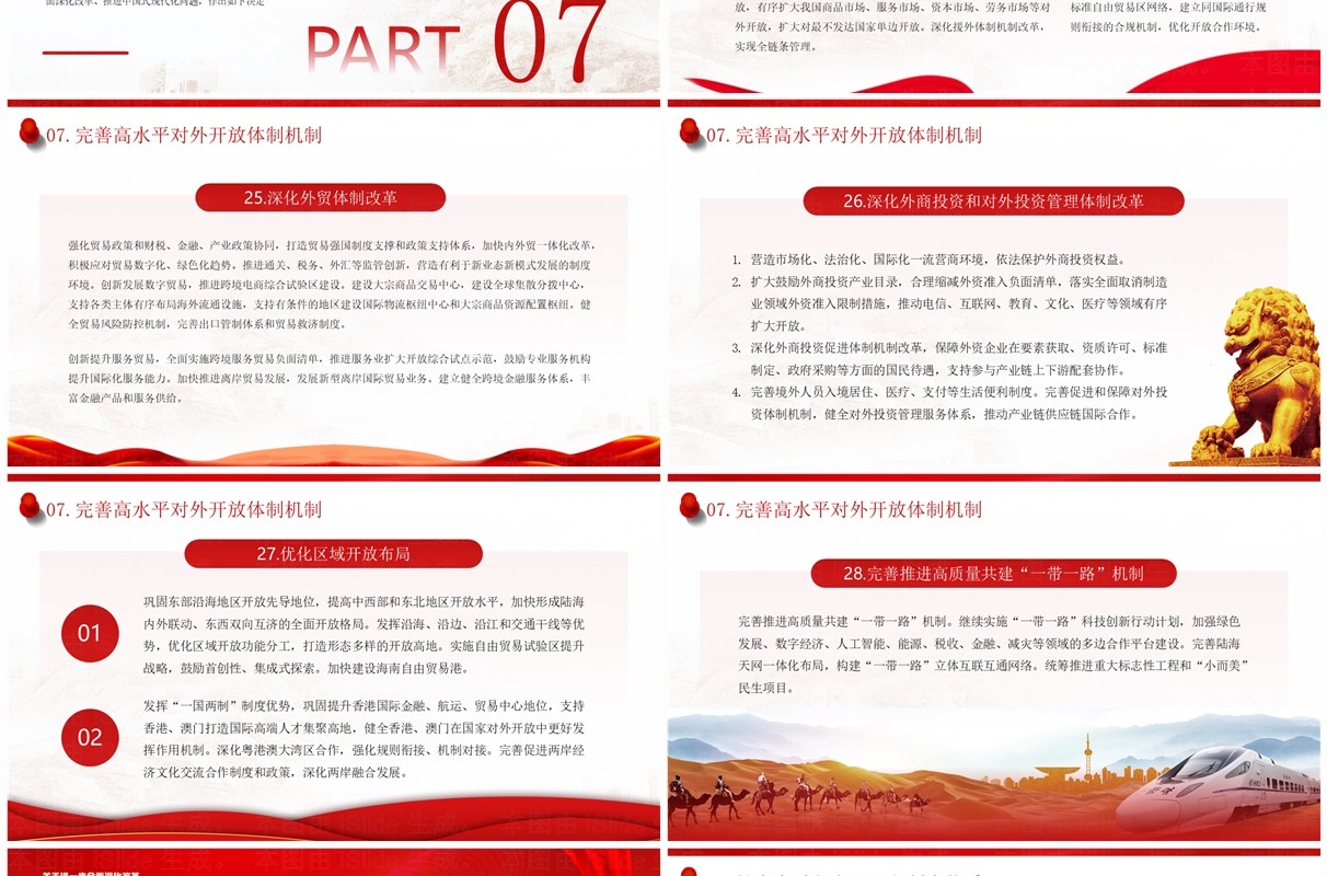 红色全面深化改革推进中国式现代化PPT模板