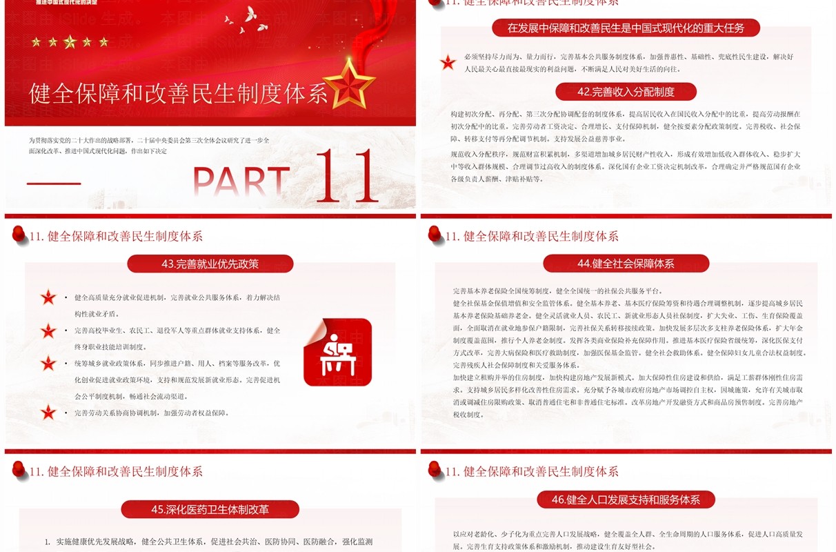 红色全面深化改革推进中国式现代化PPT模板