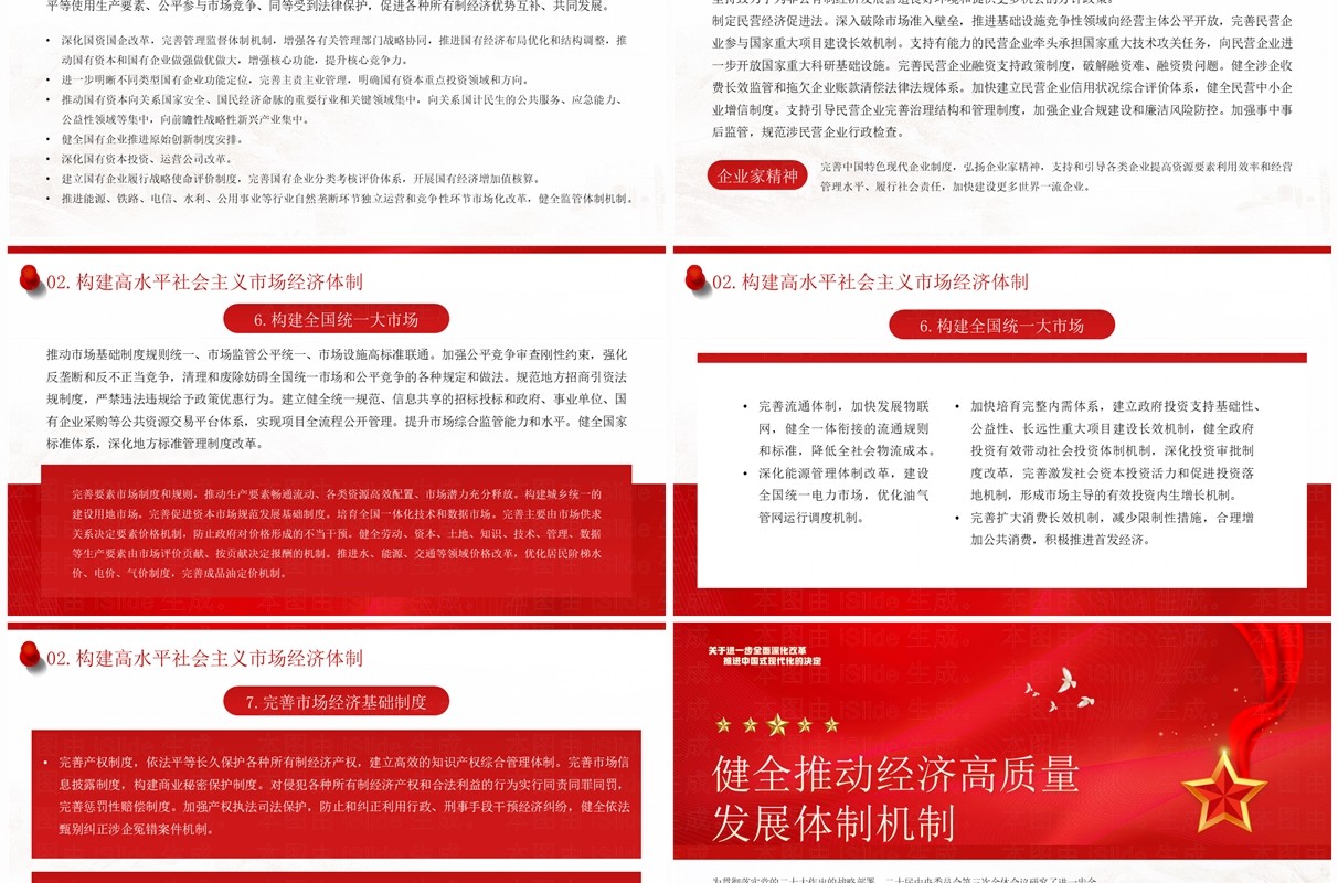 红色全面深化改革推进中国式现代化PPT模板