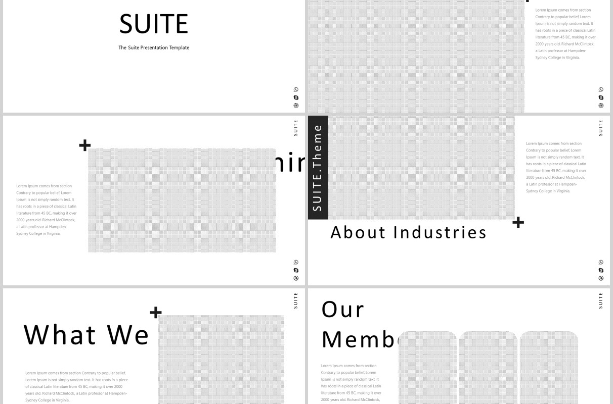 商务简洁公司介绍PPT版式模板Suite Powerpoint Template