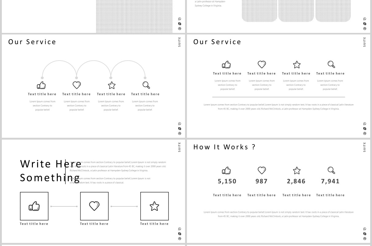 商务简洁公司介绍PPT版式模板Suite Powerpoint Template
