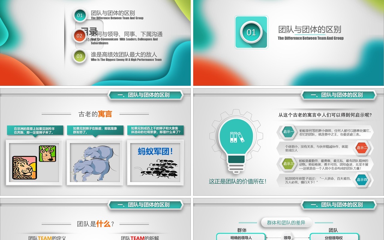 企业文化团队凝聚力员工培训PPT模板21