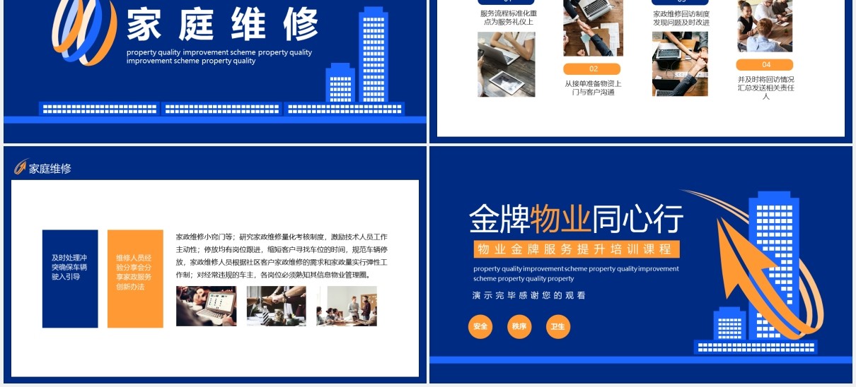 物业金牌服务同心行提升培训动态PPT模板